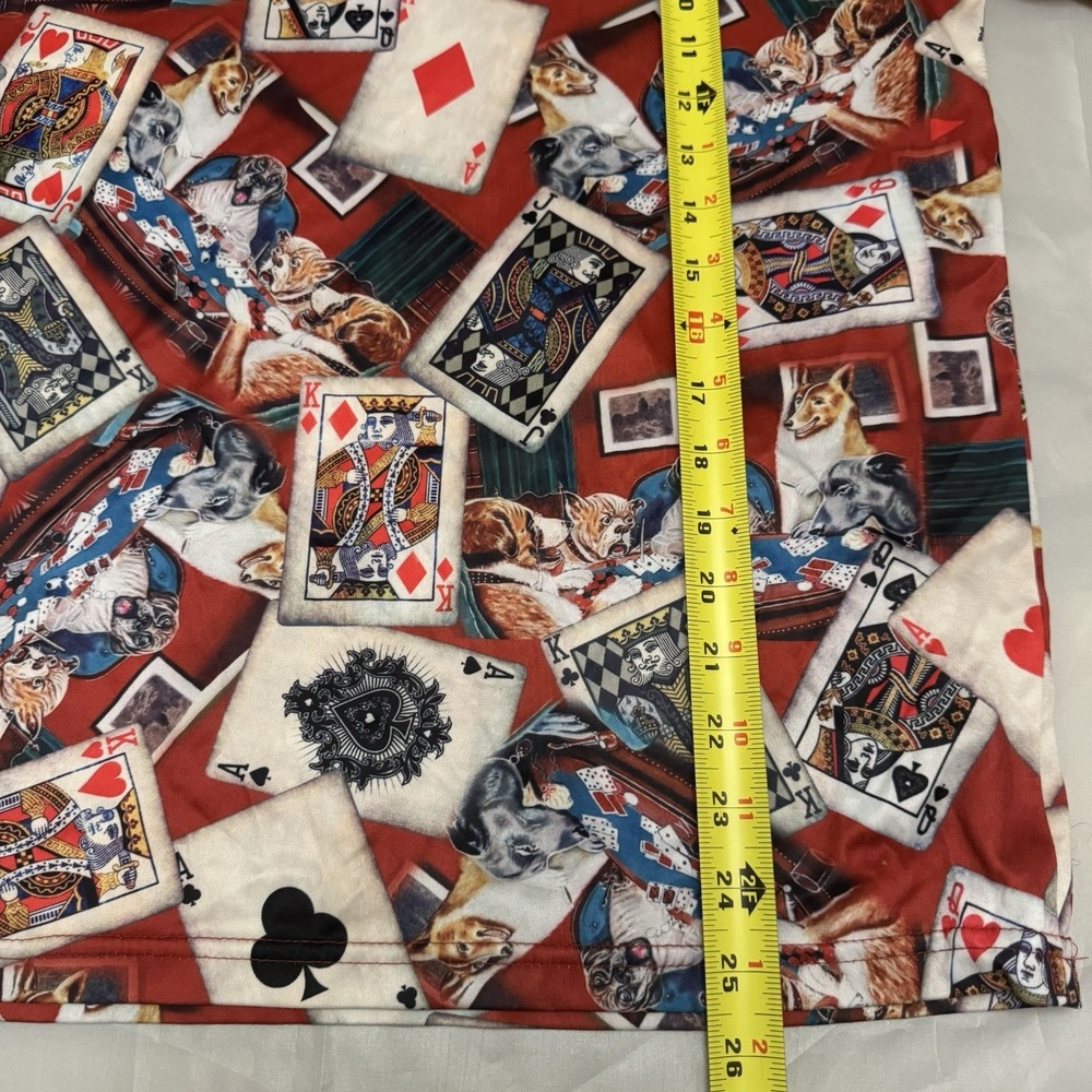 Fresh Prints of Bel-Air Mens Dogs Playing Poker All Over Print T-Shirt Small Red - Picture 4 of 8